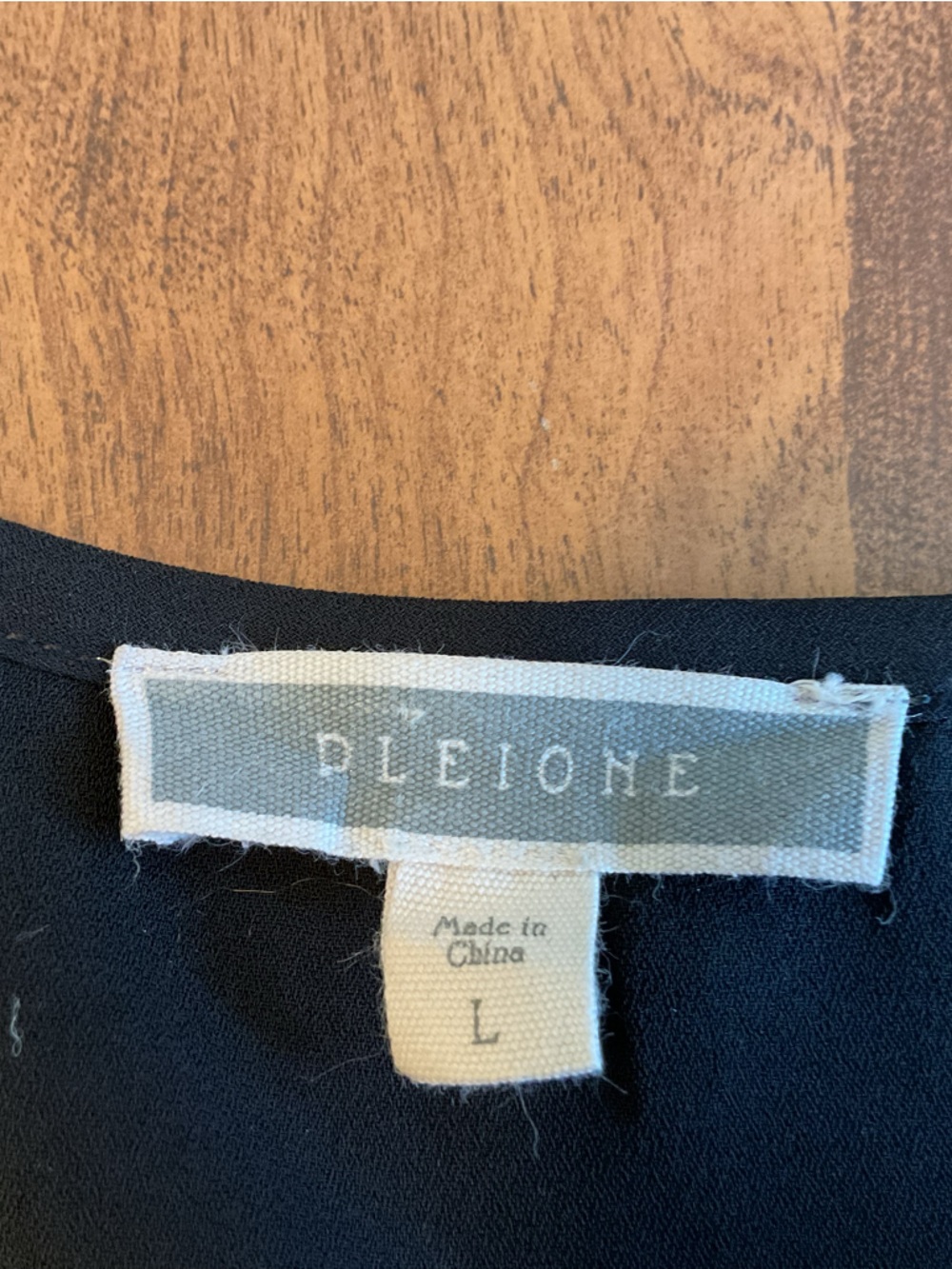 Pleione Black Crewneck Top